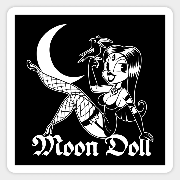 Moon Devil Doll Pin Up Pastel Goth Girl 30s Cartoon Sticker by Juandamurai